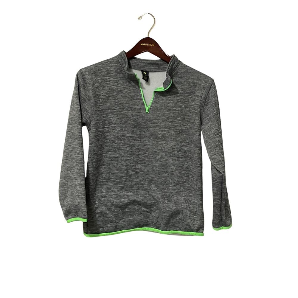 Exersion, Gray and Green Quarter-Zip, Size Youth L 14/16. 1506V